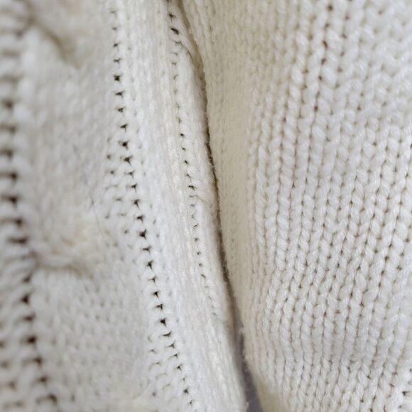 Eileen Vintage Cable Knit Women's Sweater Open Style Cardigan Off White - Picture 2 of 11